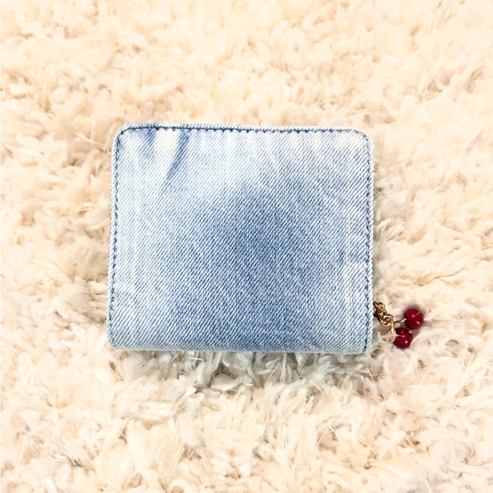 NWT💓Coach Snap Wallet In Loved Denim With Cherry Charm Rare Vintage CEC35 - Picture 5 of 6
